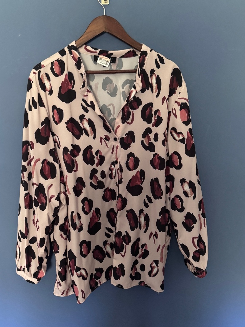 Eloquii Cheetah Printed Button Down Shirt Women's Sz 28